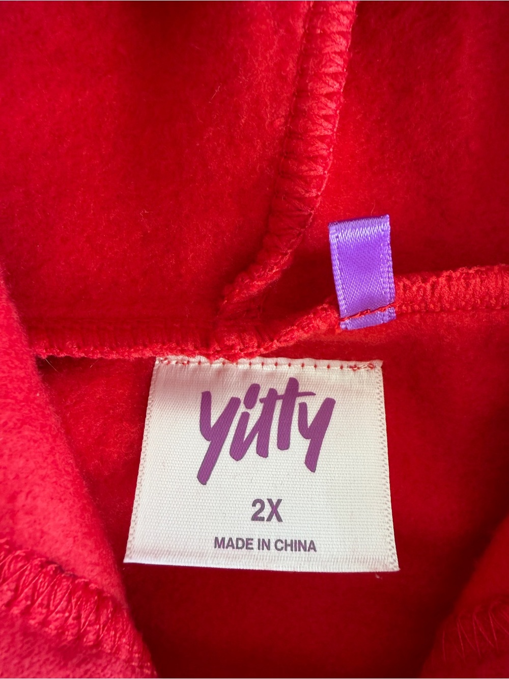 YITTY Red Oversized Hooded Sweatshirt - Size 2X - Picture 8 of 10